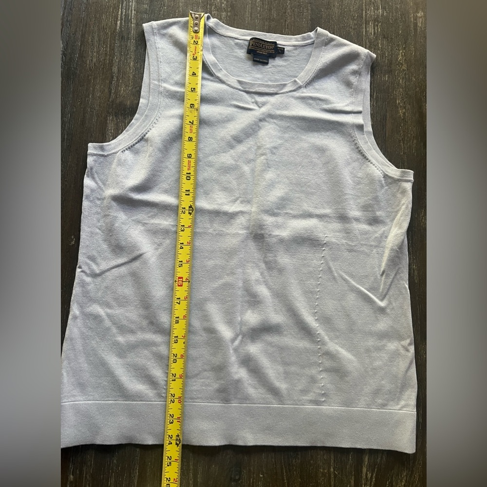 PENDELTON light blue silk , nylon , cotton sweater tank top PL - Picture 8 of 9